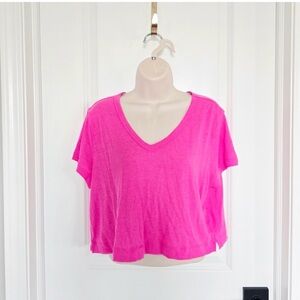 GAP Bright Pink V-Neck Crop Top